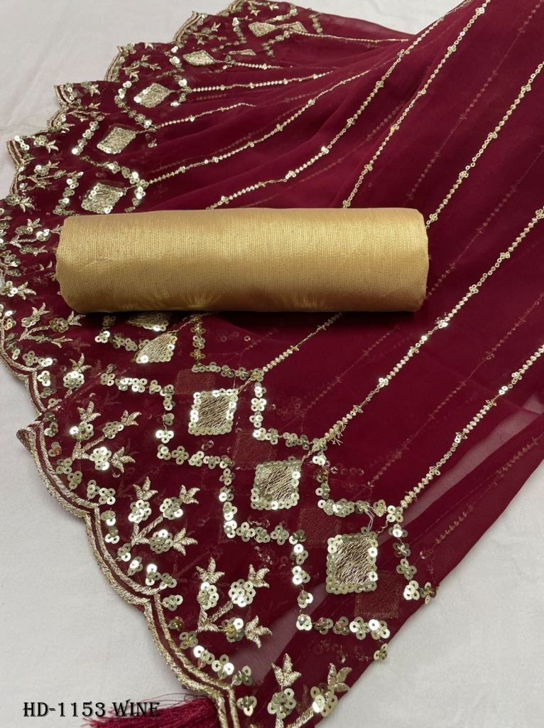fency heavy georgette wine sar 1716898863 Fency Heavy Georgette Wine Saree
