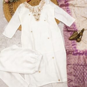 Festiv Wear Best White Silk Suit Set