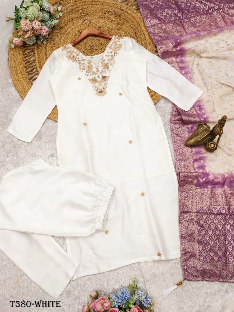 festiv wear best white silk su 1726729573 Festiv Wear Best White Silk Suit Set