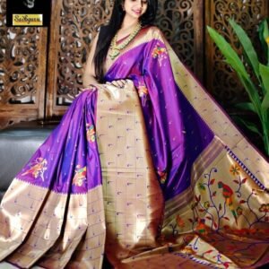 Festival Wear Violet Purple Soft Kanjivaram Silk Paithani Saree