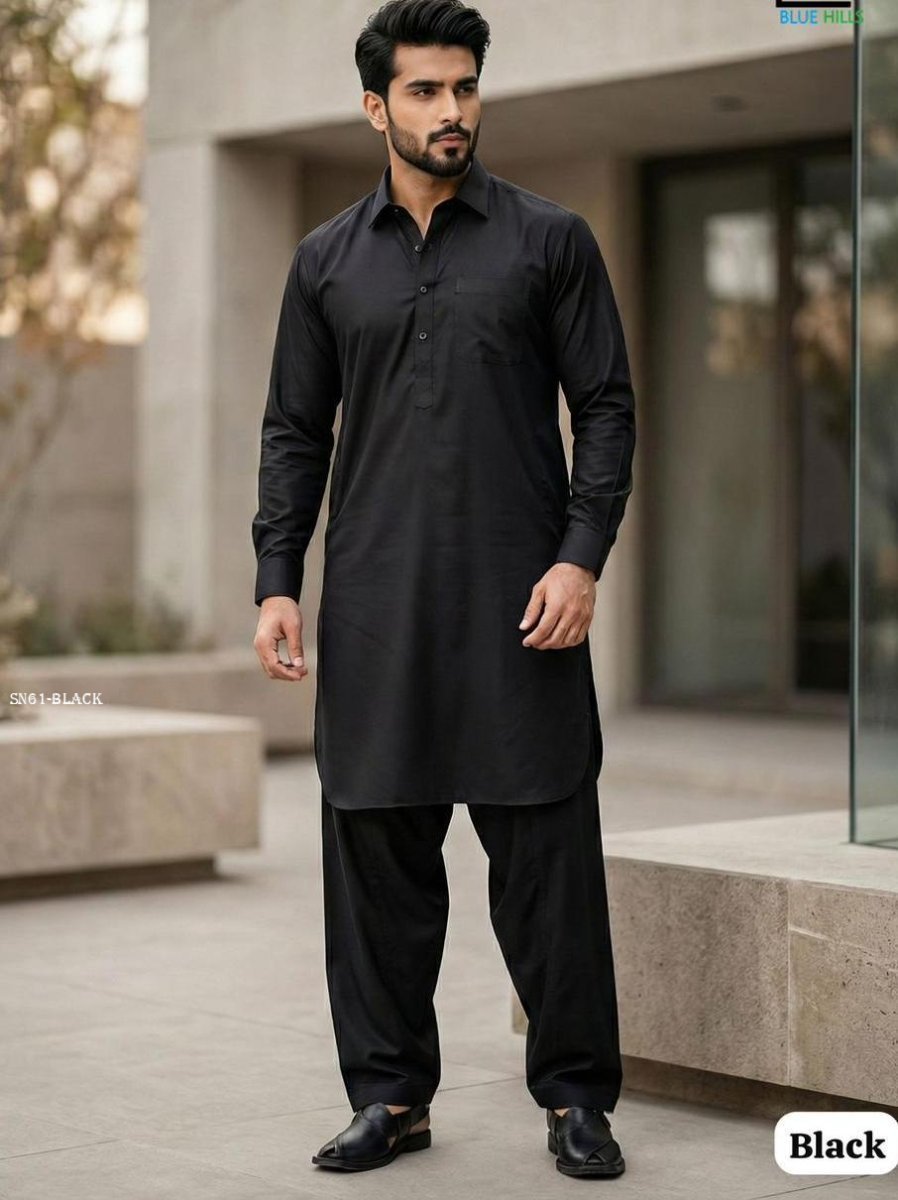 festive special black kurta pa 1773383400 Festive Special Black Kurta Pajama Outfit For Men