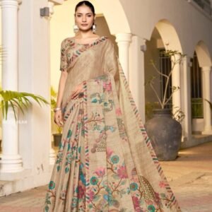 Festive Wear Peacock Print Handloom Saree