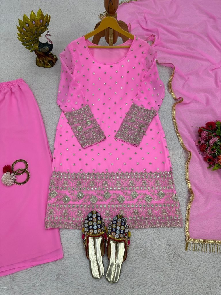foux gorgette 9mm sequnce with 1712990587 Foux Gorgette 9mm Sequnce with thread work Designer Suit