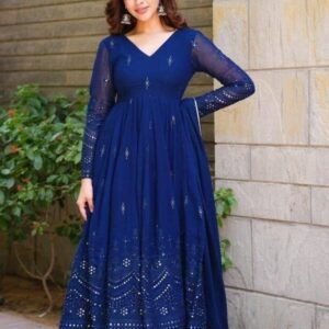 Fox Georgette Embroidered Sequence Anarkali Suit