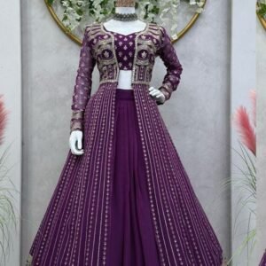 Fox Georgette Wine Lehenga Choli