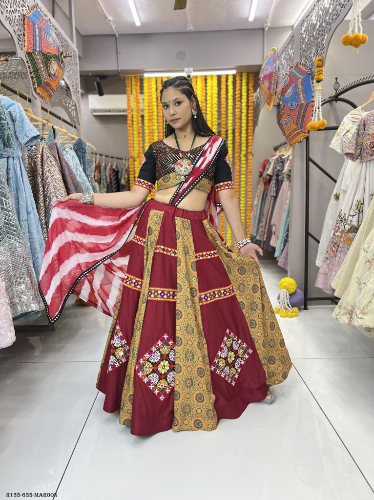 full stitched fancy printed ra 1720699703 Full Stitched Fancy Printed Rayon Lehenga Choli