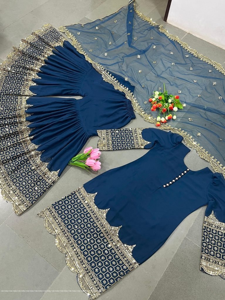 full stitched georgette embroi 1711097099 full stitched georgette embroidered sharara suits
