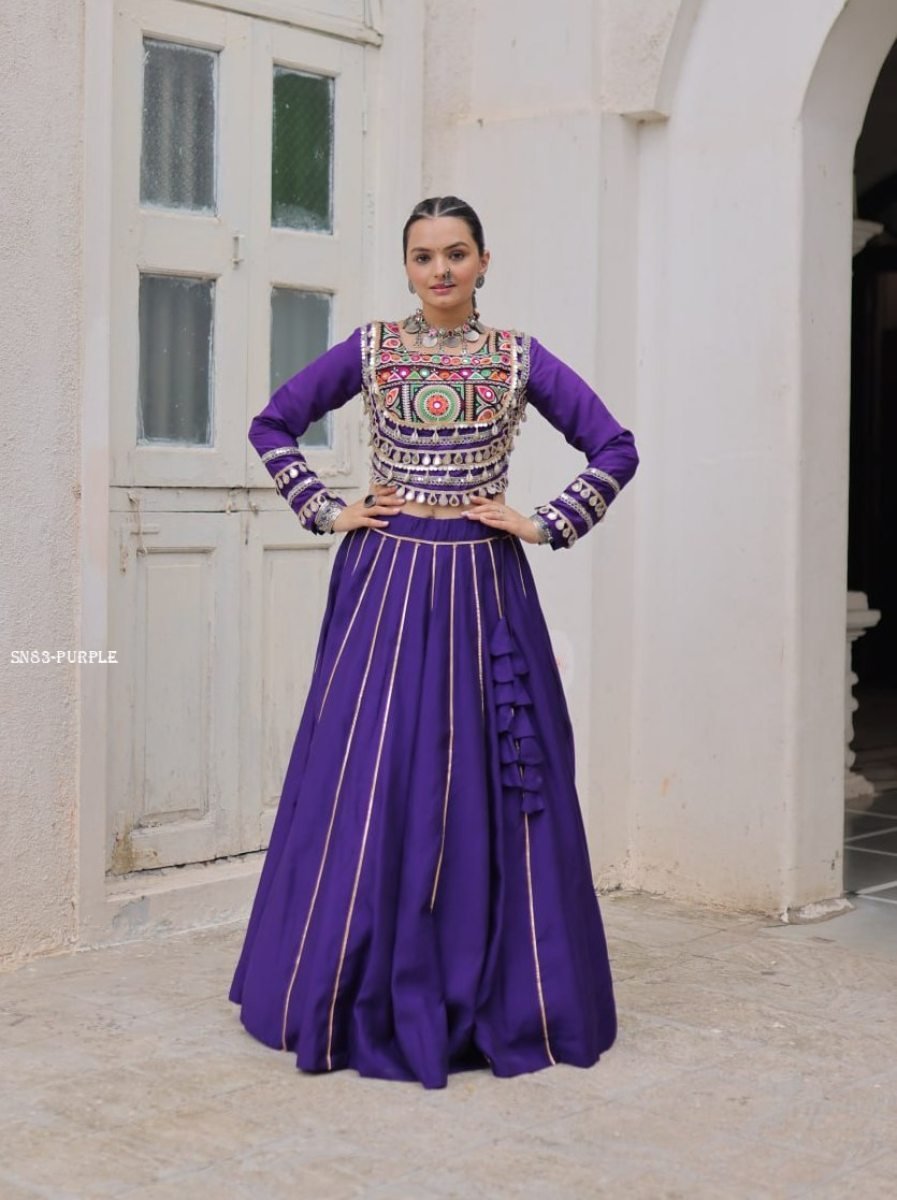 fully flair purple lehenga cho 1776755983 Fully Flair Purple Lehenga Choli For Navratri