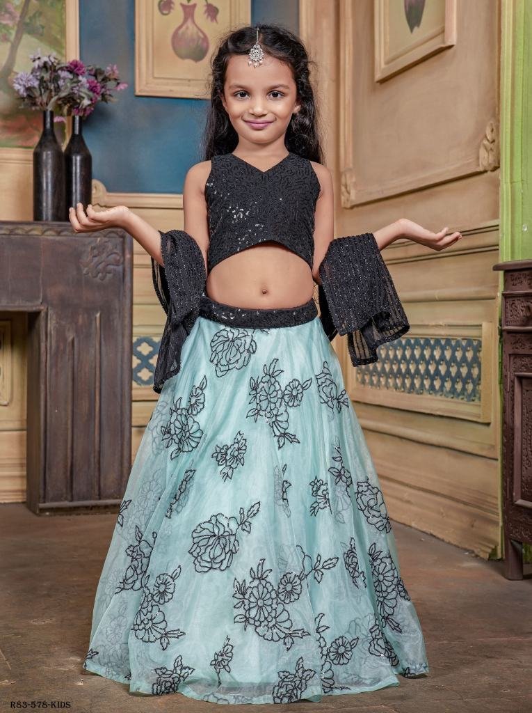 function wear floral printed k 1718876899 Function Wear Floral Printed Kids Girls Lehenga Choli