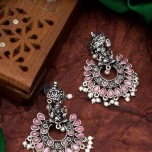 Ganesh Pattern Oxidized Earrings Set From Fab Funda