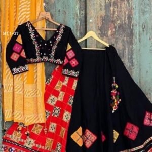 Garba Day Special Digital Printed Crepe Semi Stitched Lehenga Choli