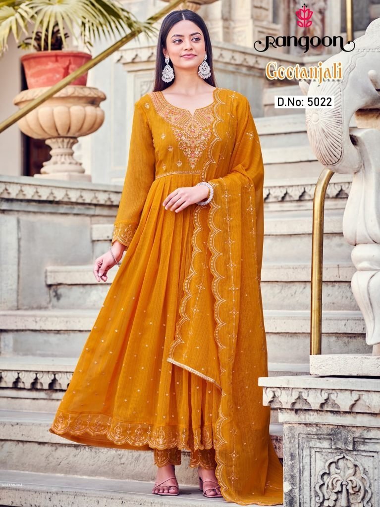 geetanjali fancy embroidery an 1712291836 Geetanjali Fancy Embroidery Anarkali Suit By Rangoon
