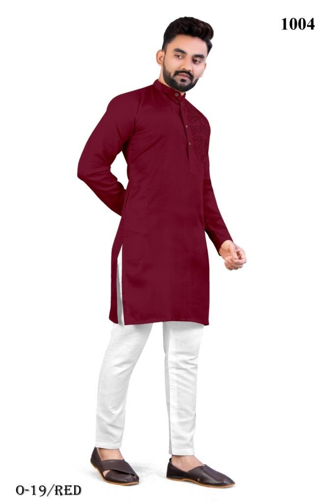 gents long red kurtas and pyja 1721738840 Gents Long Red Kurtas Pyjama Set