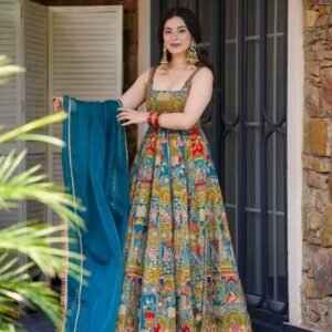 Georgette Anarkali Jimmy Choo Gown With Dupatta