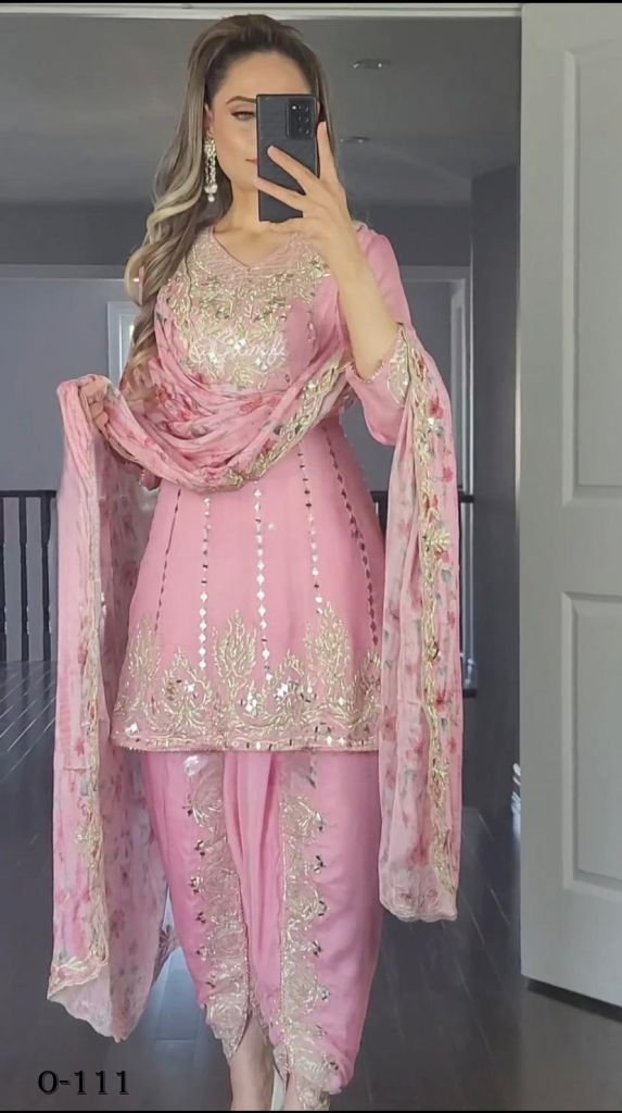 georgette baby pink dhoti salw 1725358031 Georgette Baby Pink Dhoti Salwar Suit