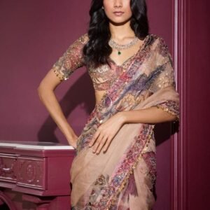 Georgette Handwork Sequience Work Saree
