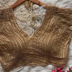 Golden Moti Work Ready Made Blouse