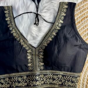 Gorgeous Black Heavy Work Blouse For Lady
