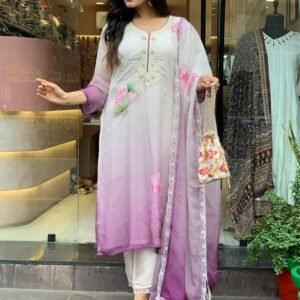 Gorgeous Designer Floral Printed Kurtis Set With Neck Work