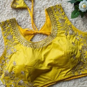 Gorgeous Yellow Sequence Work Designer Blouse