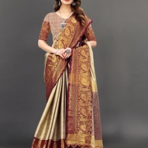 Graceful Fusion Embrace fancy Cotton Silk Saree