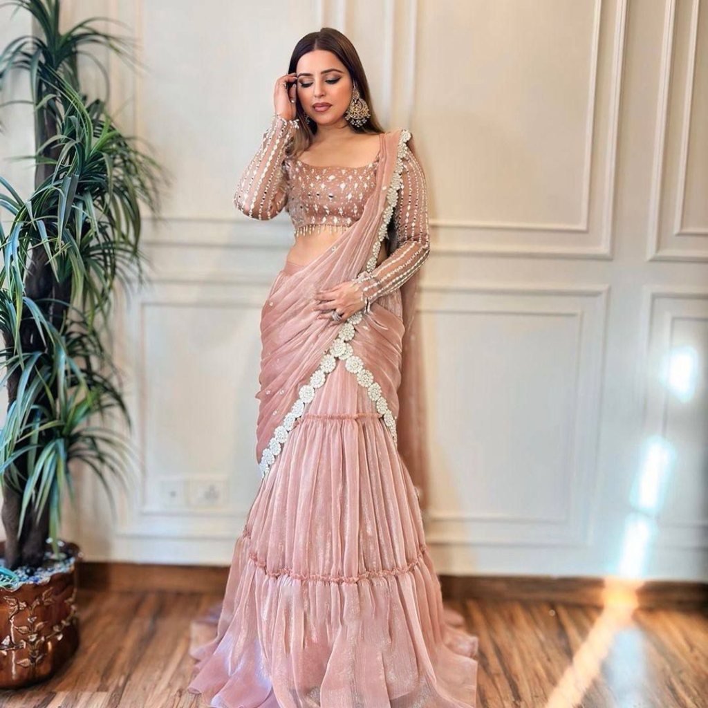 graceful ready to wear lehenga 1732366040 Graceful Ready to Wear Lehenga Saree with Embellished Detailing