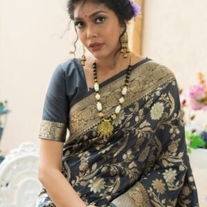 Green Designer Soft Banarasi Katan Silk Saree