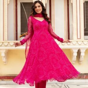 Pink Georgette Anarkali Suit