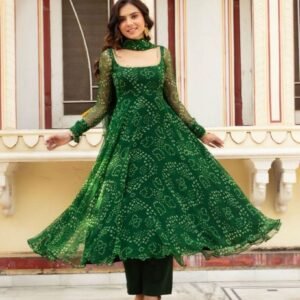 Anarkali Green Suit