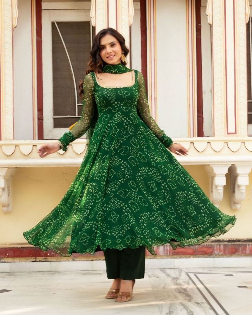 green georgette anarkali dupat 1746181679 Anarkali Green Suit