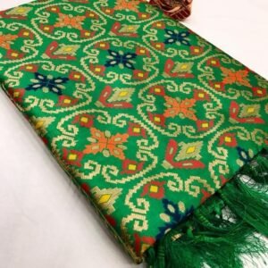 Green Kamini Pure Soft Banarasi Patola Saree
