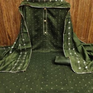 Green Model Chanderi Buti Dress Material