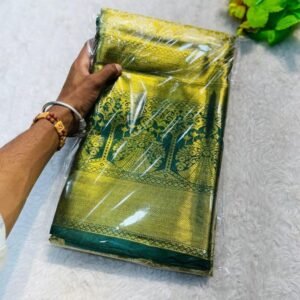 Green Pure Kanjivaram Silk Zari Border Saree