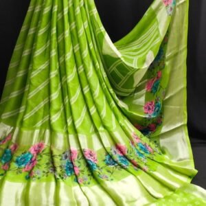 Green Pure Moss Georgette Sarees