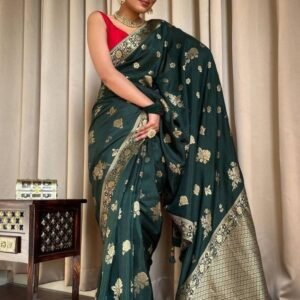 Green Tradition Ladies Banarasi Soft Silk Saree