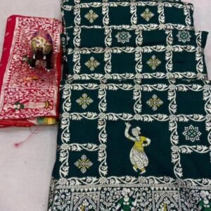 Green Wedding Dola Silk Saree