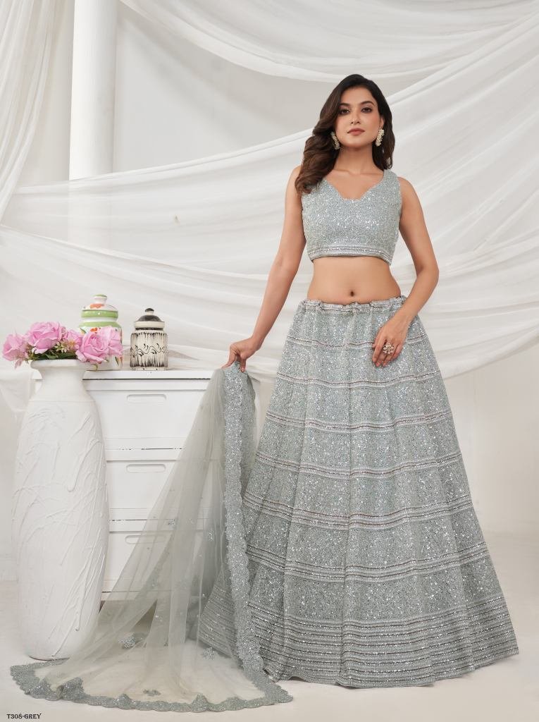 grey soft net embroidery work 1723021894 Grey Soft Net Embroidery Work Lehenga Choli