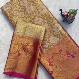 Handloom kanjivaram pattu silk saree with blouse