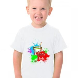 Happy Holi Print Kids T shirt