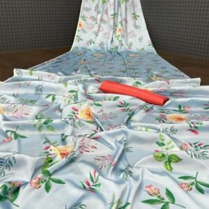 Heavy Devsena Grey Soft Silk 4D Effect Digital Print Saree