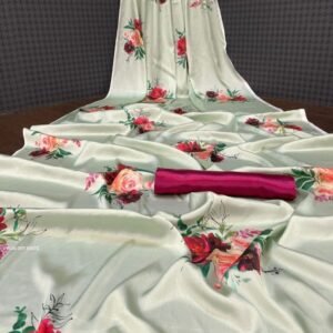 Heavy Devsena Off White Soft Silk 4D Effect Digital Print Saree
