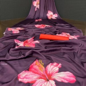 Heavy Devsena Wine Soft Silk 4D Effect Digital Print Saree