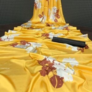 Heavy Devsena Yellow Soft Silk 4D Effect Digital Print Saree