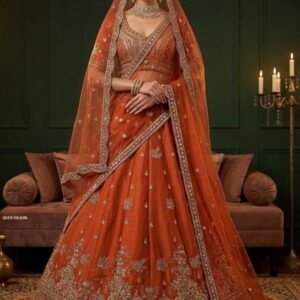 Heavy Embroidered Work Silk Lehenga for Wedding