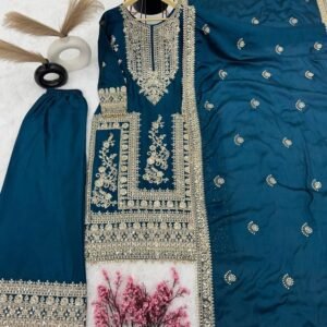 Heavy Embroidery Coding Dori Sequence Work Readymade Palazzo Suit