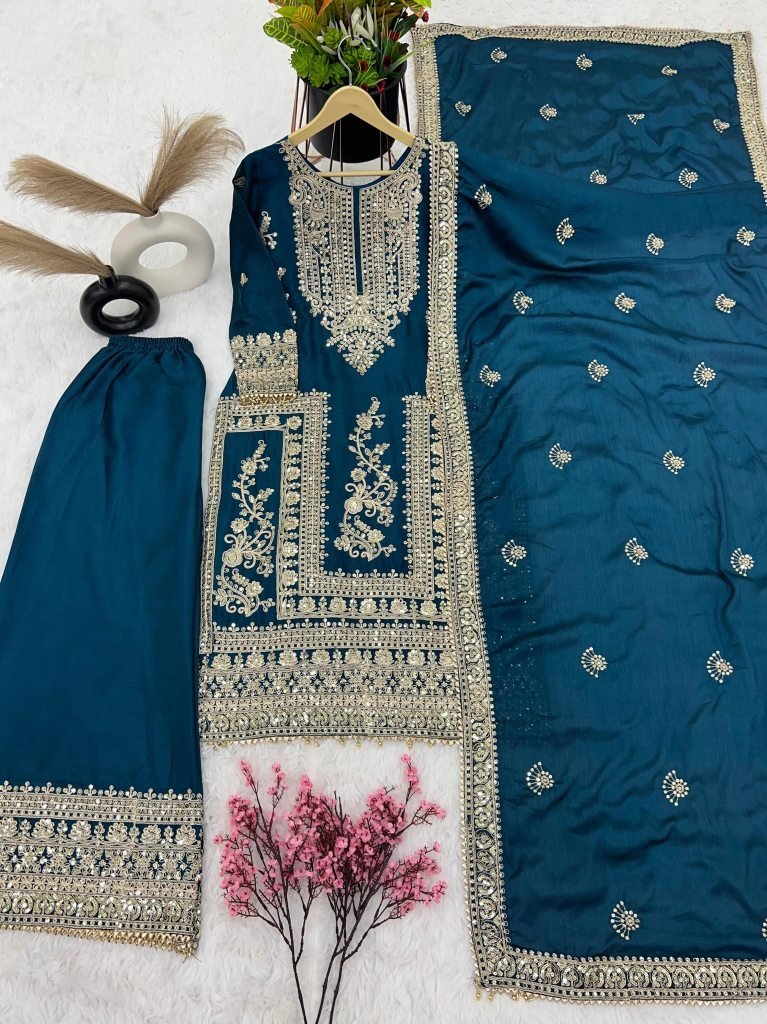 heavy embroidery coding dori s 1715940163 Heavy Embroidery Coding Dori Sequence Work Readymade Palazzo Suit