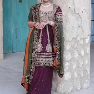 Heavy Embroidery Georgette Sharara Suit