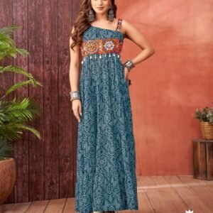 Heavy Georgette Anarkali Rama Suit with Embroidery Work