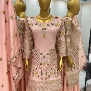 Heavy Jalpari Cotton Cream Colour Palazzo Suit