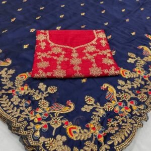 Heavy Rangoli Silk Blue Saree
